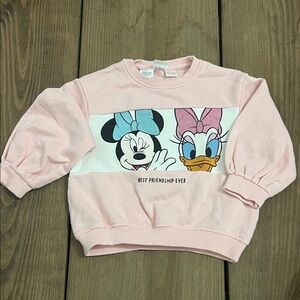 Zara Kids Pink Sweatshirt with Cartoon Friends Graphic